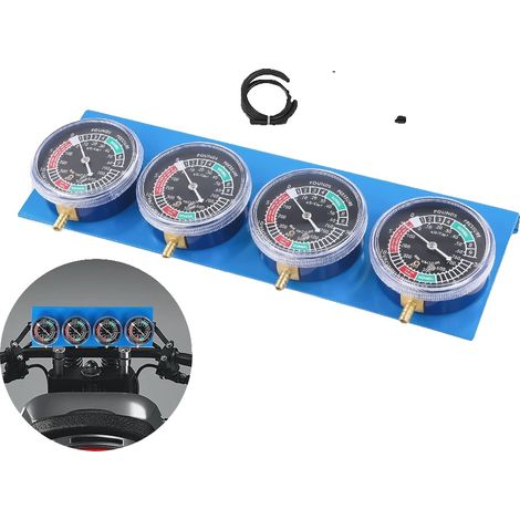 Herramienta de sincronización de carburadores, estuche de plástico resistente, 25 x 7 x 8 cm, para motocicletas de 4 cilindros, lecturas de vacío precisas para la sincronización, de -760 a 0 mmHg. (1/5)