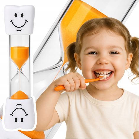 Timer di precisione a clessidra per spazzolino da denti per bambini, colore arancione (1/4)