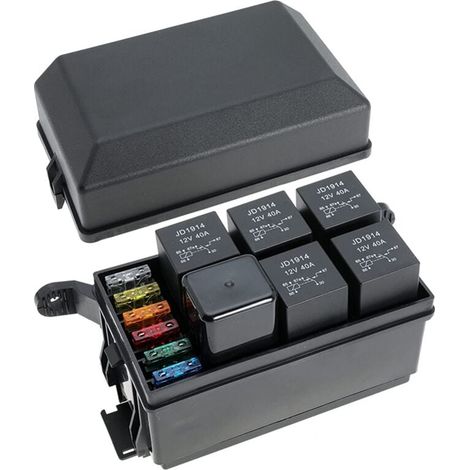 Kit Bloc Fusibles et Relais 12V 6 Emplacements ATC ATO avec Cosses Universelles Broches Métalliques (1/4)
