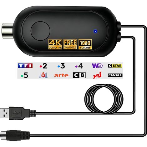 Amplificateur Antenne TV, Compatible Antenne Intérieure et Extérieure Booster de Signal pour TNT/DVB-T2, Compatible Télévision Numérique, Full HD et 4K UHD – Amélioration de la Réception Stable (1/5)