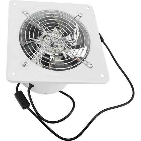 Ventilatore estrattore d'aria da 150 mm con interruttore, 6 pollici, 600 m³/h, montaggio a parete, ideale per cucina, bagno, garage e uso industriale (bianco) (1/2)