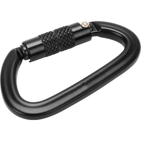 Mousqueton d'escalade à verrouillage automatique en aluminium, crochet à vis pour randonnée et alpinisme (Noir, taille 8) (1/5)