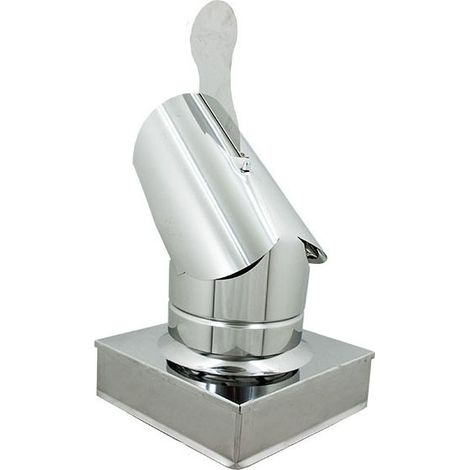 Fumaiolo gallo 42x42cm in acciaio inox base quadra (1/3)