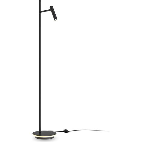 Piantana Lampada Da Terra Moderno Estudo Metallo Nero 1 Luce Led 11W (1/4)
