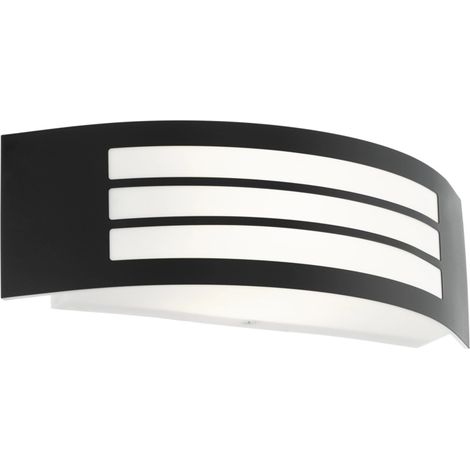 applique led da esterno eglo "leiros" nero 25w