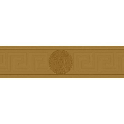 Empapelado de lujo exclusivo Profhome 935222 cenefa ligeramente texturado con dibujo gráfico brillante oro 0,65 m2 (1/4)
