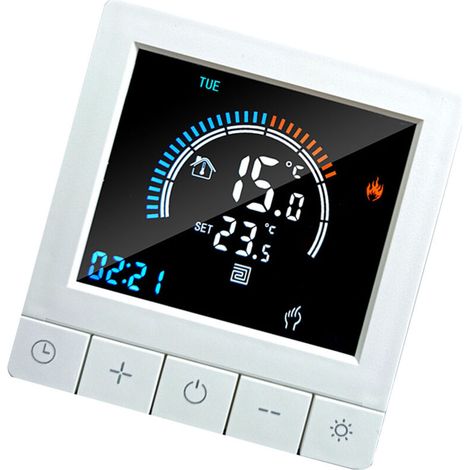 Thermostat numérique programmable avec écran LCD de sécurité enfant, capteur NTC, chauffage de l'eau, chauffage au sol, contrôleur de température intelligent pour maison, bureau, hôtel (1/5)