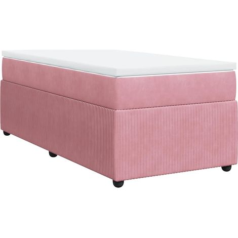 Maison Exclusive - Sommier à lattes de lit avec matelas Rose 90x190 cm Velours