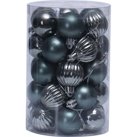 Boule De Décoration De Noël - 34 Pièces - Diamètre 40 Mm - En Plastique - Pour Arbre De Noël Et Décoration Intérieure