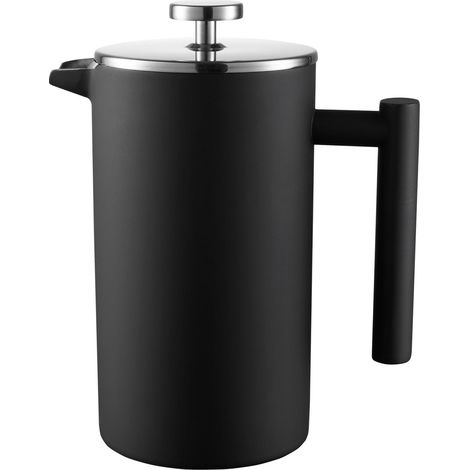Cafetera de émbolo de 100 ml, acero negro, térmica, Barista duka (1/5)