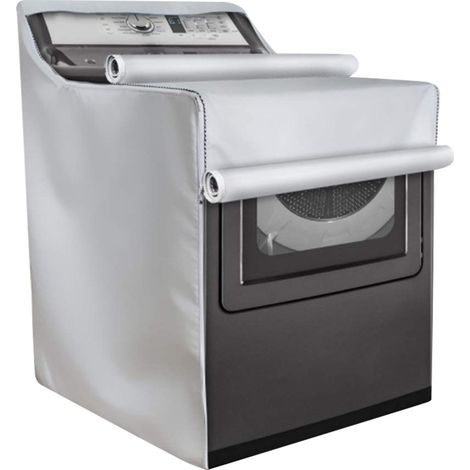 Housse de protection imperméable, anti-poussière et solaire pour lave-linge et sèche-linge, pour balcon ou maison. Grise, 74 x 71 x 101 cm. (1/5)