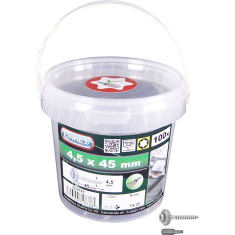CONNEX B30167 - Viti per lavorazione del legno, A2, 4,5 x 45 mm, 100 pezzi (1/3)