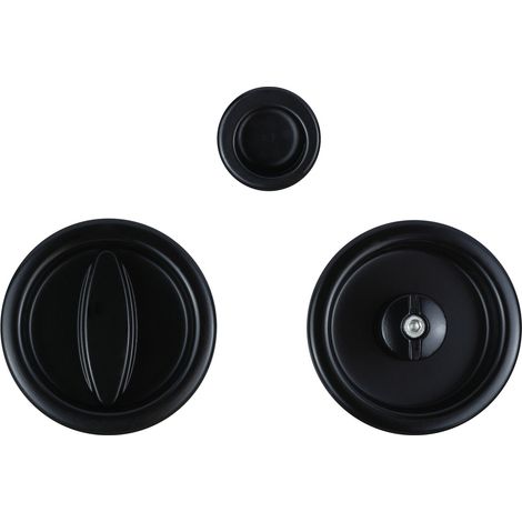 Agb Schiebetürmuschel Set Scivola, runde Rosette WC, Stahl schwarz matt (1/3)