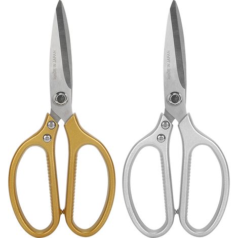 Paire de ciseaux argentés et dorés, usage domestique, tailleur multifonction, cuisine, coupe- os, 2 pièces (1/5)