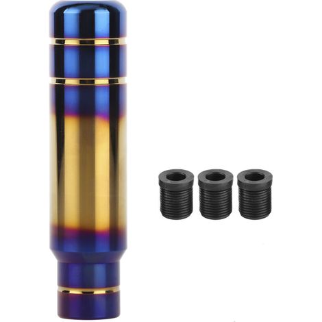 Pomello del cambio UPALDHOU in alluminio blu con 3 adattatori universali per diversi modelli di auto. (1/5)