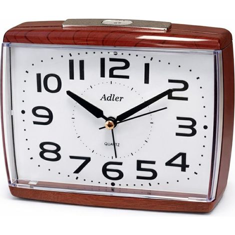 Reloj despertador de cuarzo PT175 color cereza oscuro adler
