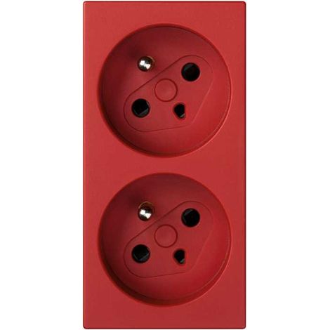 Prise double de données Simon Connect S500 avec/sans 16 A, à détrompeur, sans signalisation, à vis, rouge 50000459-037
