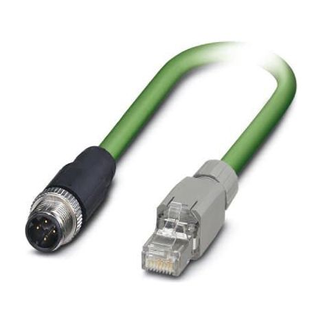Câble Ethernet catégorie 5 Blindé Phoenix Contact, Vert, 2m Avec connecteur Droit ( Prix pour 1 )