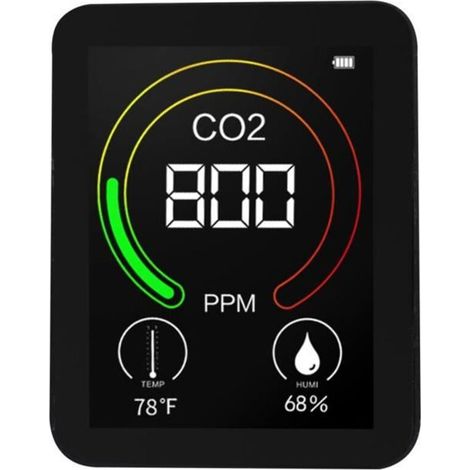 Bardusch - Compteur de dioxyde de carbone Température/Humidité Moniteur de qualité de l\'air pour les données en temps réel du bureau à (1/4)