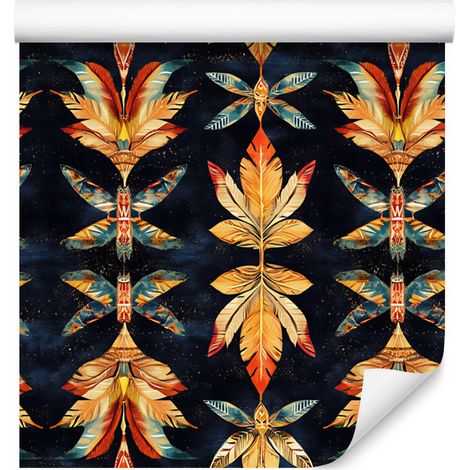 Carta da parati boho nera e oro per soggiorno e camera da letto 50x1000 cm (1/5)