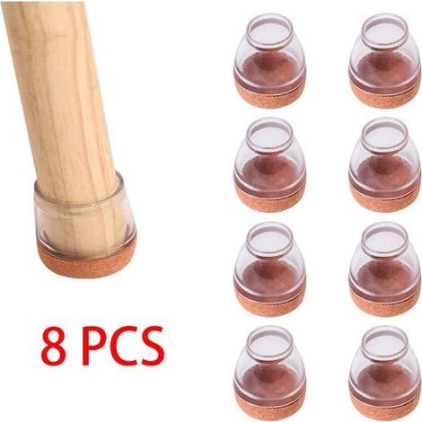 8 pièces Protection Pied de Chaise, 13-19mm Protege Pied de Chaise Silicone, Embout Pied de Chaise avec Feutre, Anti-Rayures, sans Bruit (1/5)