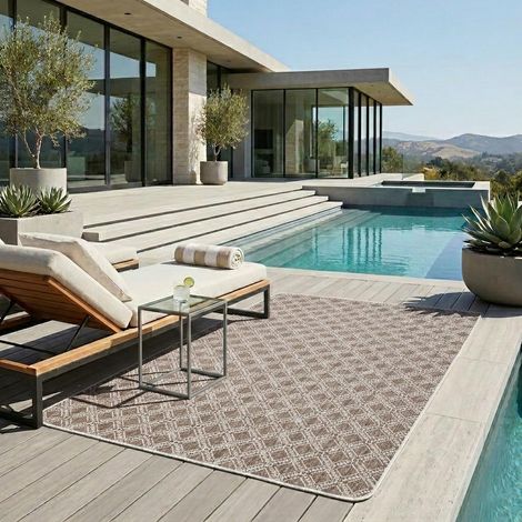 Grand Tapis décoratif et extérieur en Corde Rustique pour belvédère, Toit, Toucher agréable (1/5)