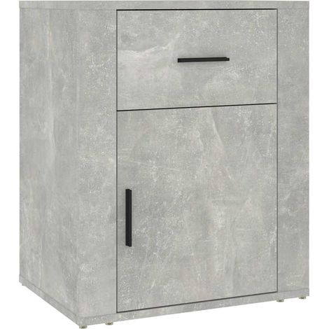 Maison Exclusive - Mesita de noche madera contrachapada gris horm (1/5)