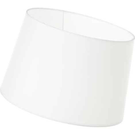 Abat-jour blanc en polyester et métal – Hauteur 24 cm – Diamètre 35 cm – Bague d'adaptation E14/E27 pour installation facile – Unimasa (1/3)