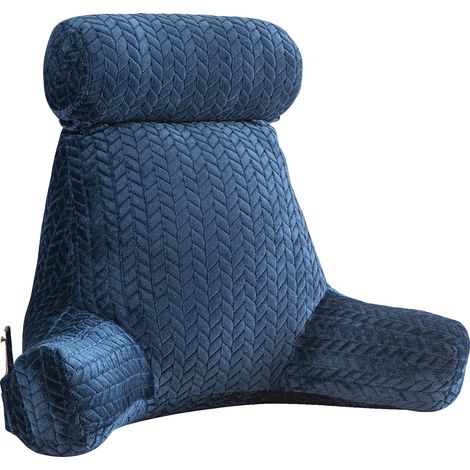 Coussin de lecture, support ergonomique, housse amovible, bleu (1/2)