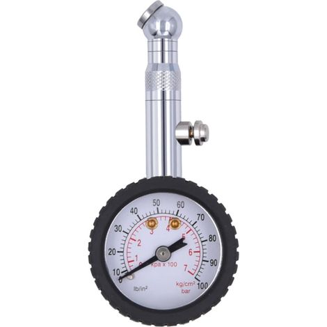 Manomètre de pression des pneus (0-100 PSI) pour véhicules lourds, voitures et camions, avec cadran de 5 cm (2 pouces), raccord à valve rotative. Mesures précises pour voitures, camions et VUS. Foncti
