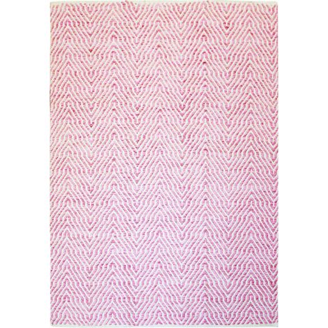 Tapis Rayé Fait Main "Aperitif" Rose 80 x 150 cm (1/4)