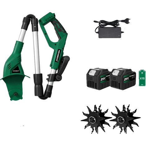 Motozappa elettrica da giardino, pieghevole, a batteria, batteria da 4,5 Ah, spina europea 100V-240V (1/2)