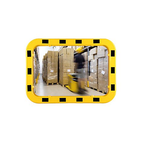 DANCOP  Espejo  seguridad/tráfico  H400xB600mm  acrílico,  amarillo/negro  aprox.110grados  de  vista  15m  -  ED-I  40  x  60 (1/5)