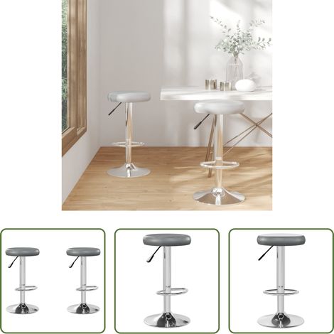Barhocker Set - Barhocker 2 Stk. Grau Kunstleder (1/5)