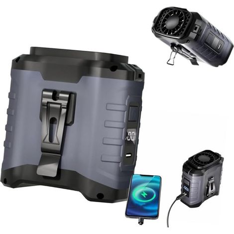 Climatiseur Portable Personnel, Ventilateur de Taille Rechargeable 10000 mAh Étanche IPX,Gris (1/5)