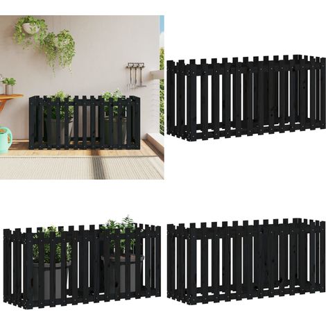 Lit surélevé de jardin design de clôture 150x50x70cm pin massif - Lit Surélevé - Jardin - Bois - Pin Massif - Pots De Fleurs - Home & Living (1/5)