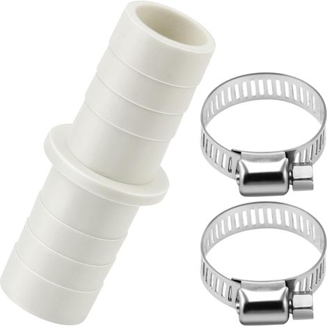 Conector de manguera de desagüe para lavadora, secadora o lavavajillas, conector de manguera para manguera de desagüe y extensión de manguera de desagüe, incluye 2 abrazaderas para manguera (1/5)