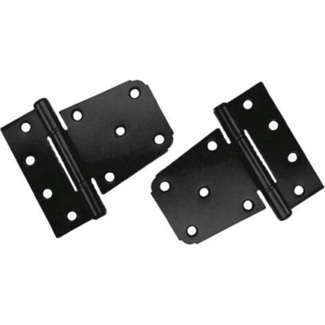 Lot de 2 piezas Charnière Porte Lourde, Charnières en Acier au Carbone Noir, Charnières de Porte Plates pour Abri de Jardin, Grange, Clôture en Bois (Vis Incluses) (Noir) (1/5)