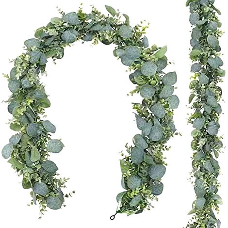 Guirlande Artificielle Eucalyptus - 1,8 m - Vert Gris Froissé - Pour Arche De Mariage Porte Table Intérieur Extérieur - 1 Pièce (1/5)
