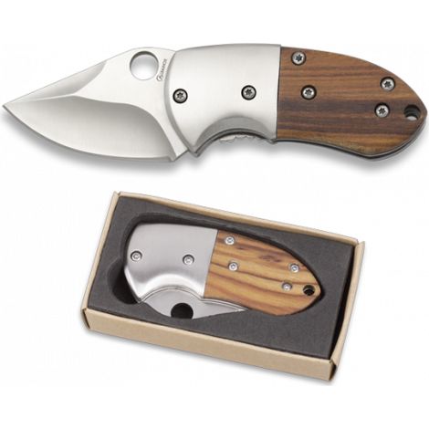 Navaja de madera Albainox, mango Stamina, hoja de acero inox de 5 cm