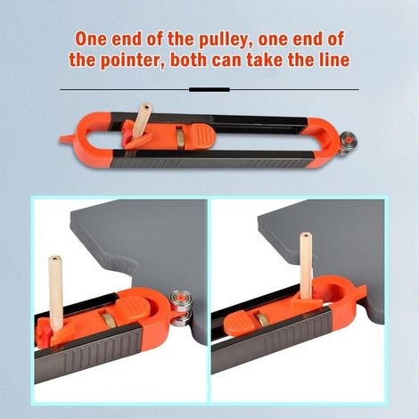 Gauge of contour of precision with blocking by pencil — Tool of tracage multifunction and duplicateur of shape irregulieres for the woodworking (1/4)
