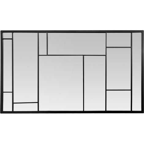 Miroir sur pied noir 80x140cm – Style contemporain avec empiècement en métal – Apporte luminosité et profondeur à votre espace – Emde (1/2)