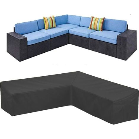 Housse Canapé d'angle Jardin Imperméable 210D Oxford Anti-Poussière Housse pour Meubles de Jardin Forme en L Couverture canapé de Coin (270 x 270 x 90cm) (1/4)
