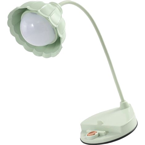 Blütenförmige LED-Leselampe, berührungsempfindlich, USB-aufladbar, faltbar, geeignet für Schlafzimmer/Studentenwohnheim, grün (1/5)
