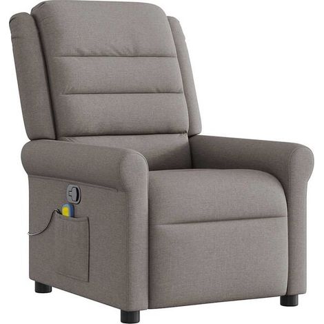fauteuil de massage inclinable en tissu brun grisâtre (1/5)