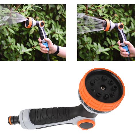 Lance pour Jardin avec 9 Modes d'Arrosage, Poignée Ergonomique Anti-Dérapage et Jet Haute Pression ABS/TPR 210x160x65mm (1/5)