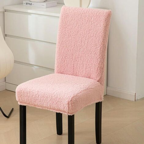Housse de chaise rose, adaptée aux dossiers de chaise de 42 à 52 cm, une housse de chaise de salle à manger et une housse de tabouret. (1/5)