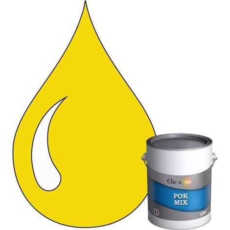 Peinture d'Accroche et Finition 2 en 1 - POK - Jaune Colza - Acrylique Satinée - 1L - Intérieur (1/4)