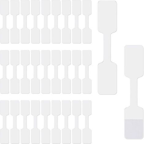 Étiquettes autocollantes vierges pour prix de bijoux, étiquettes de prix auto-adhésives pour haltères, étiquettes rectangulaires pour colliers (200 pièces) (1/2)
