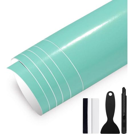Autofolie Glanz Mint 30x150cm mit Luftkanälen & Werkzeug-Kit (1/5)